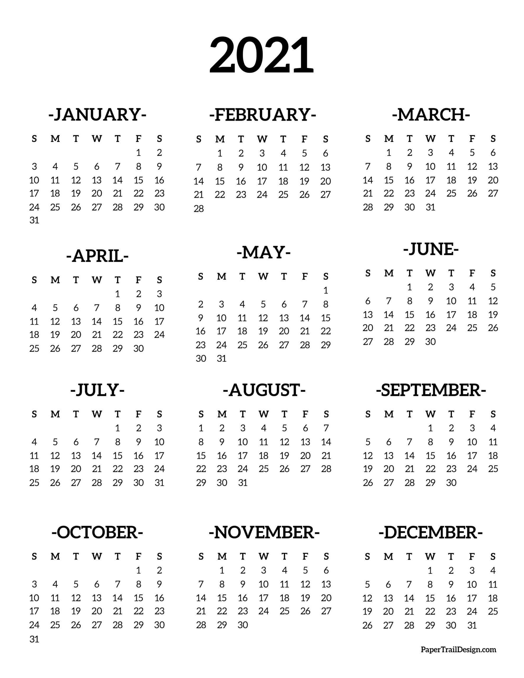 Calendar 23 Printable One Page - Paper Trail Design Within Month At A Glance Blank Calendar Template
