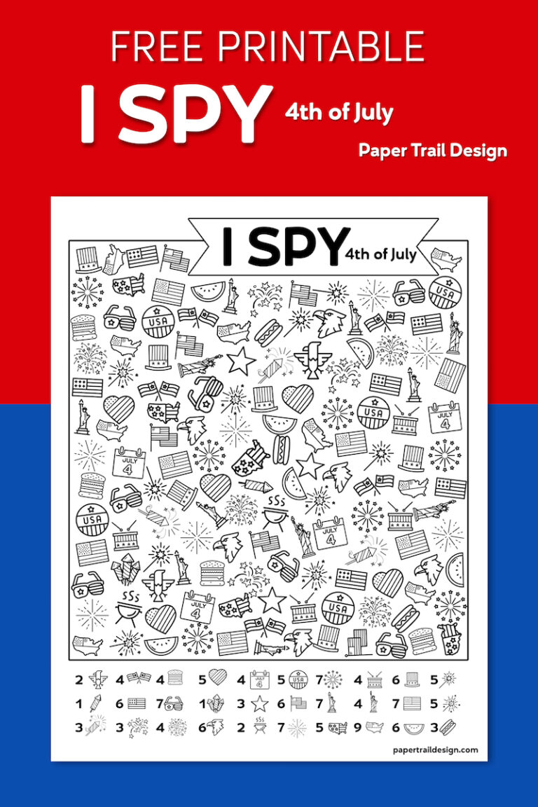 Free Printable I Spy 4th of July Activity - Paper Trail Design