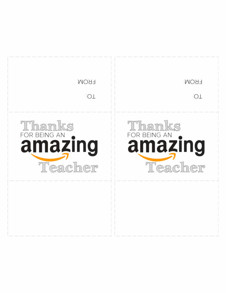 Free Printable Amazon Teacher Gift Card Holder Paper Trail Design