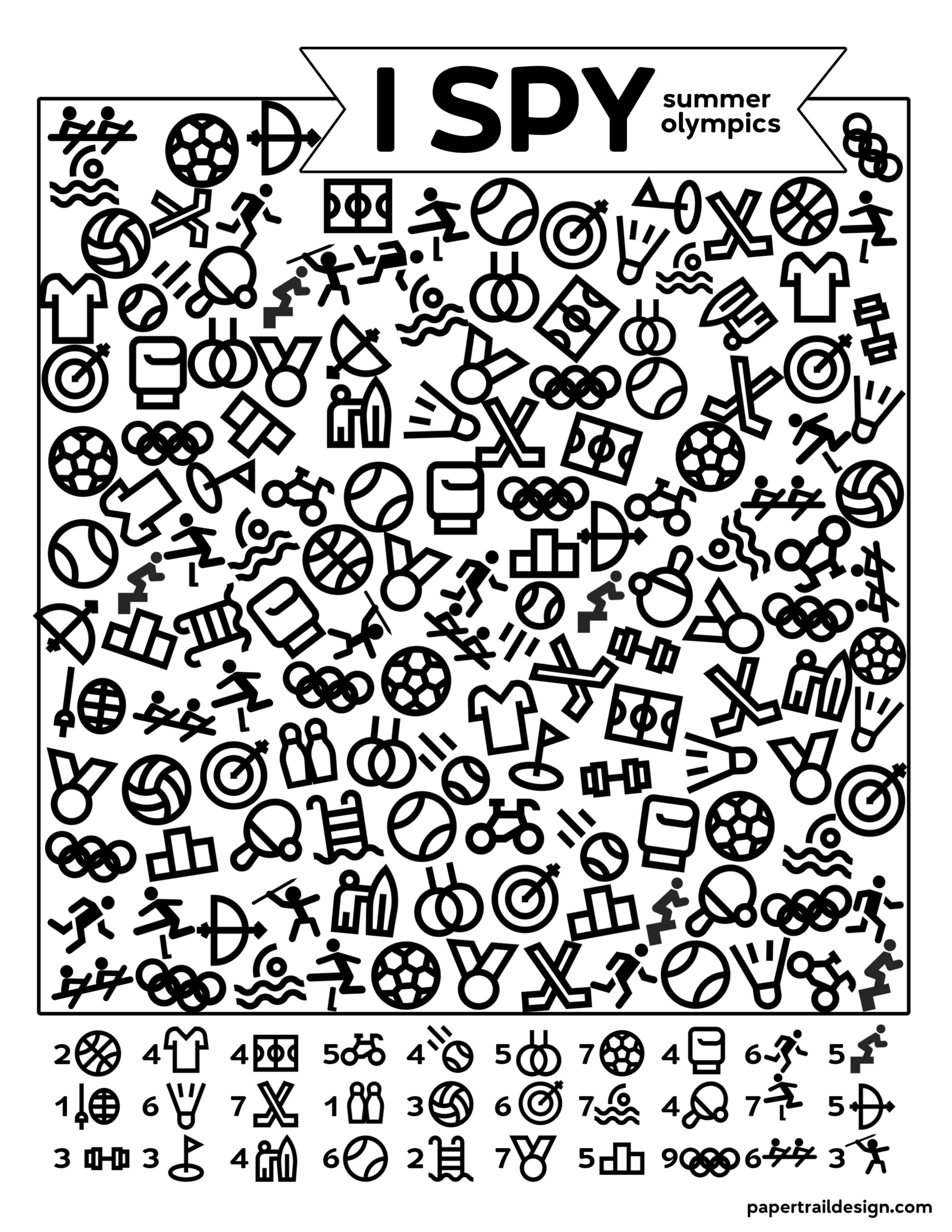 Free Printable I Spy Olympics Activity Paper Trail Design Free Printable I Spy Olympics Activity Paper Trail Design