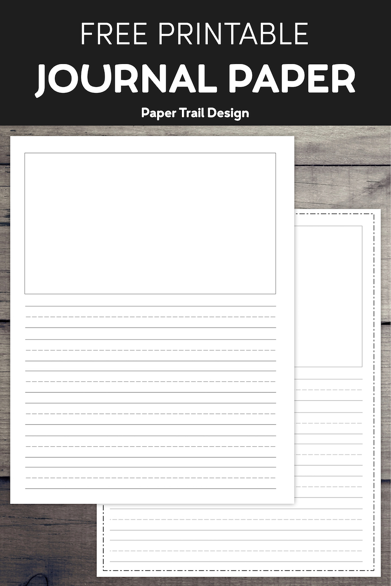 Free Printable Lined Writing Paper with Drawing Box - Paper Trail Design