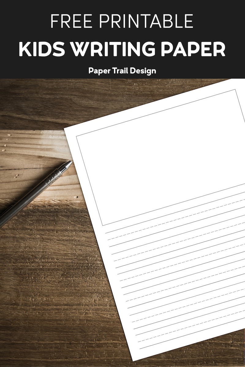 Free Printable Lined Writing Paper with Drawing Box - Paper Trail Design