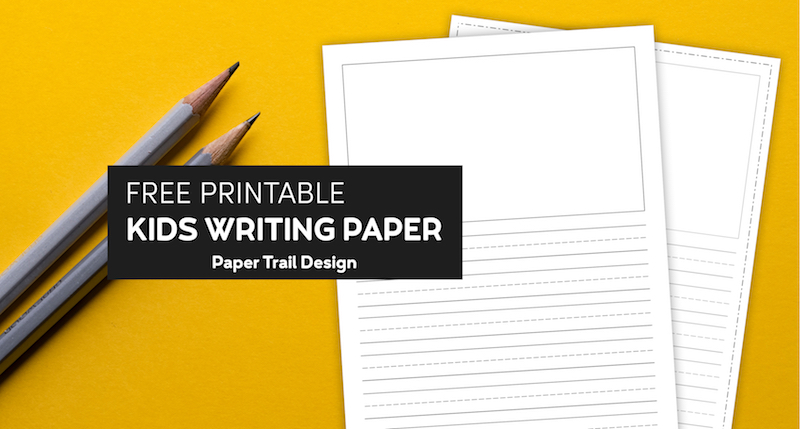 Free Printable Lined Writing Paper with Drawing Box - Paper Trail Design