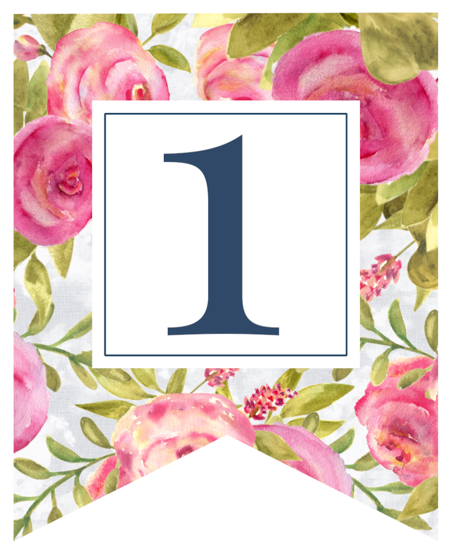Printable Pink Number 1