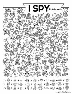 Pokémon themed I spy activity page