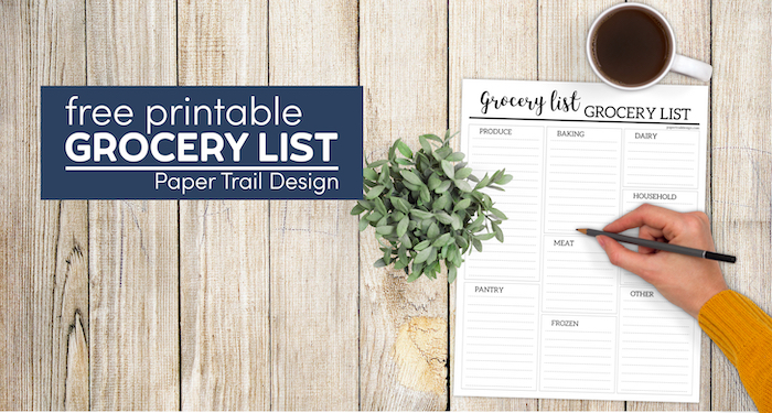 free printable grocery list by category with text overlay- free printabl grocery list
