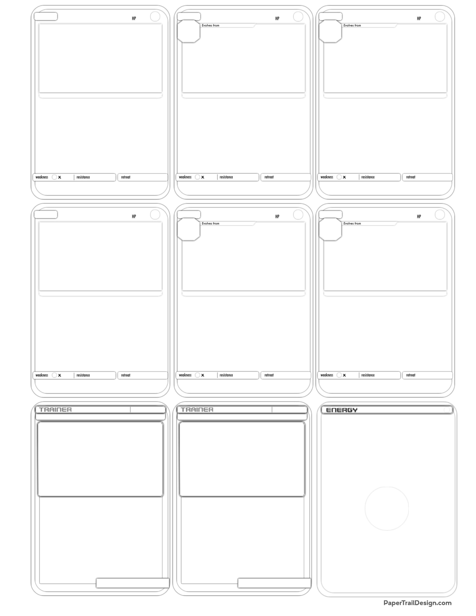 Pokémon Card Template Free Printable - Paper Trail Design Throughout Template For Cards To Print Free