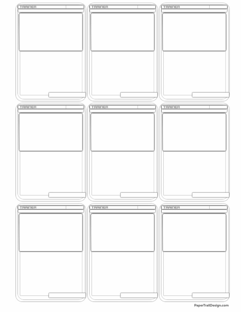 Pokémon Card Template Free Printable - Paper Trail Design