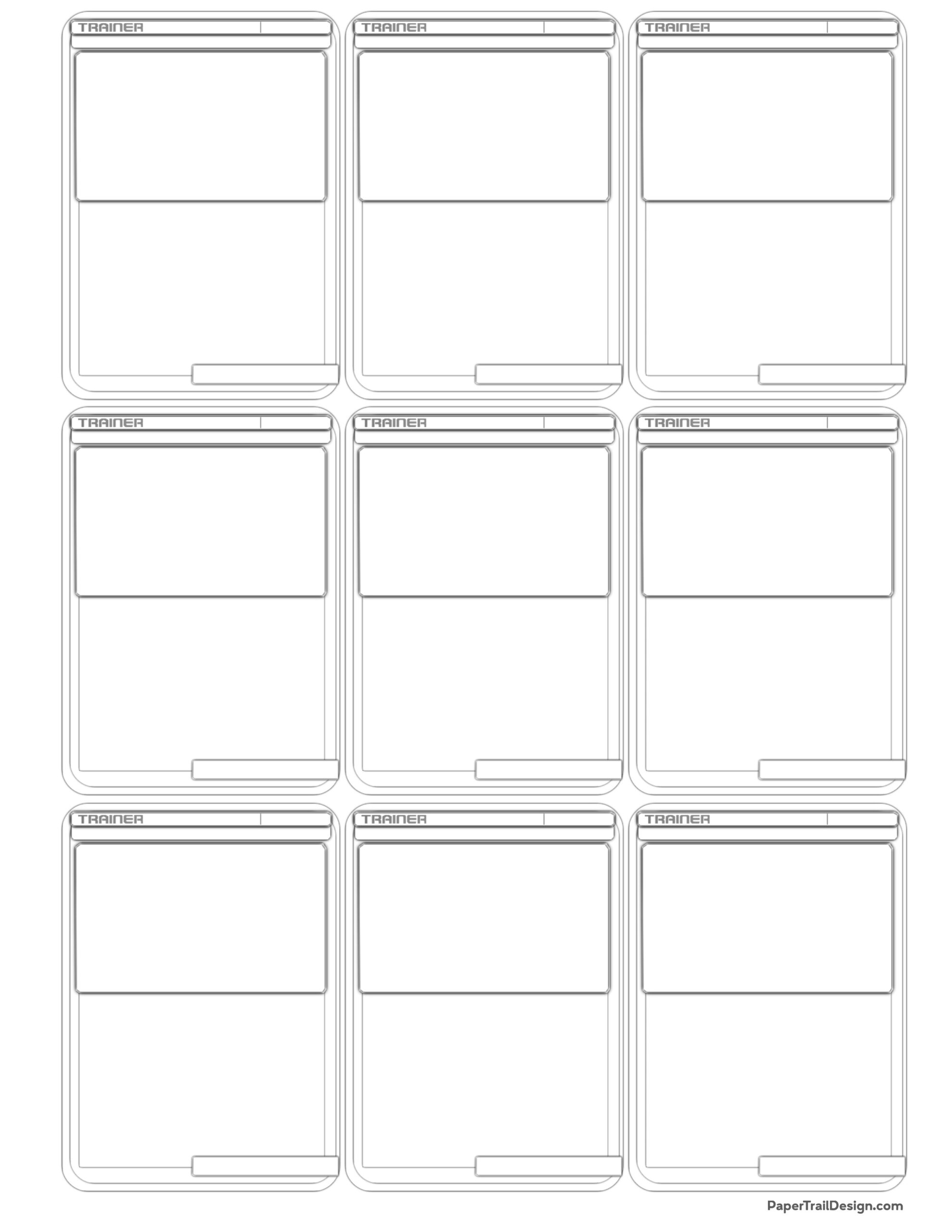 Pokémon Card Template Free Printable - Paper Trail Design Pertaining To Pokemon Trainer Card Template