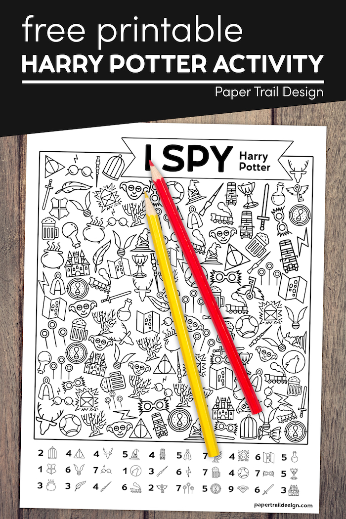 Free Printable Harry Potter I Spy Game Paper Trail Design