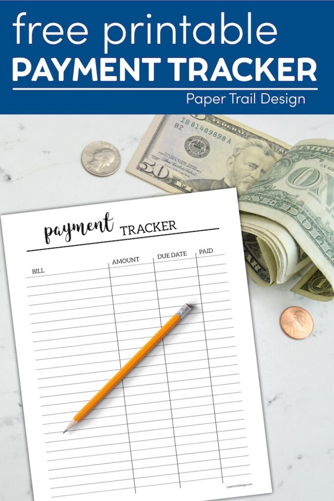 Free Printable Bill Tracker - Paper Trail Design
