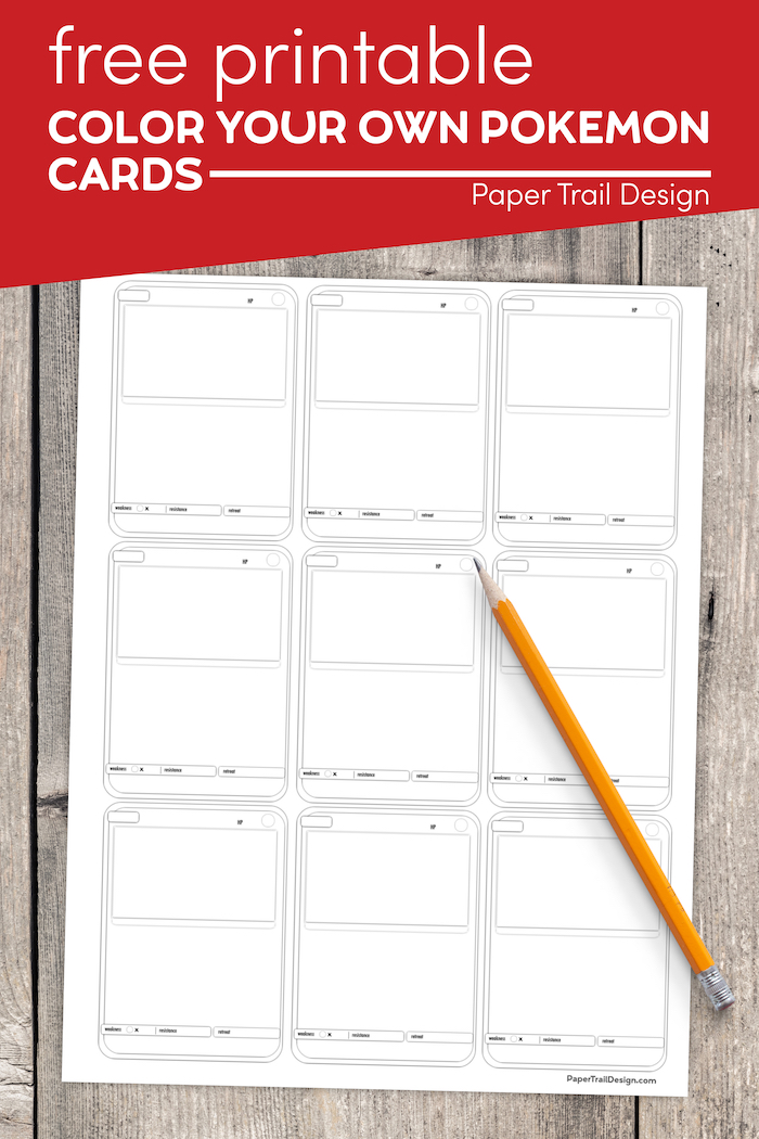 Pokémon Card Template Free Printable Paper Trail Design