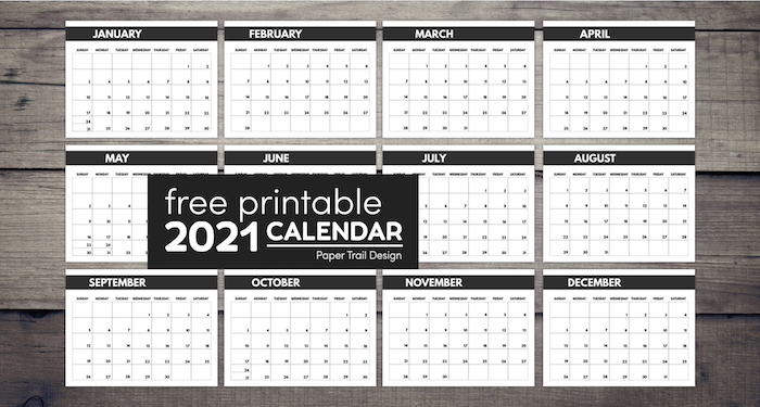 2021 Free Monthly Calendar Templates Paper Trail Design