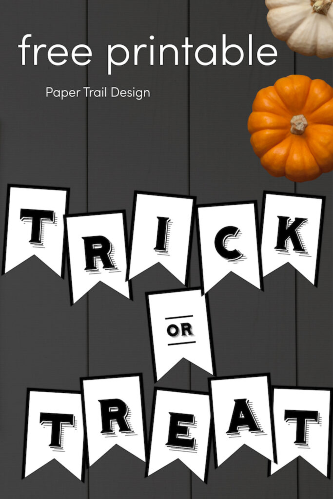 Trick Or Treat Banner Free Printable Halloween Crafts Paper Trail 