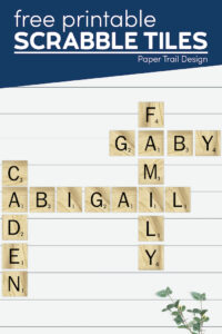 scrabble wall art with text overlay- free printable scrabble tiles