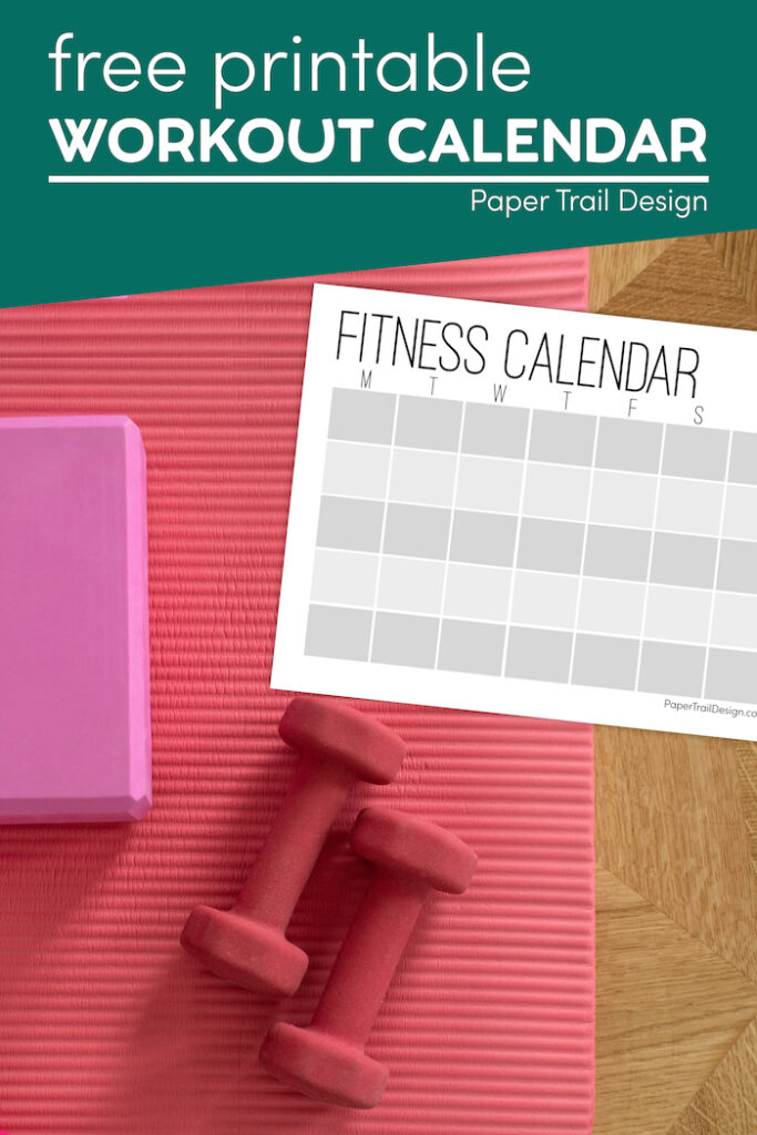 Free Printable Workout Calendar Template - Paper Trail Design