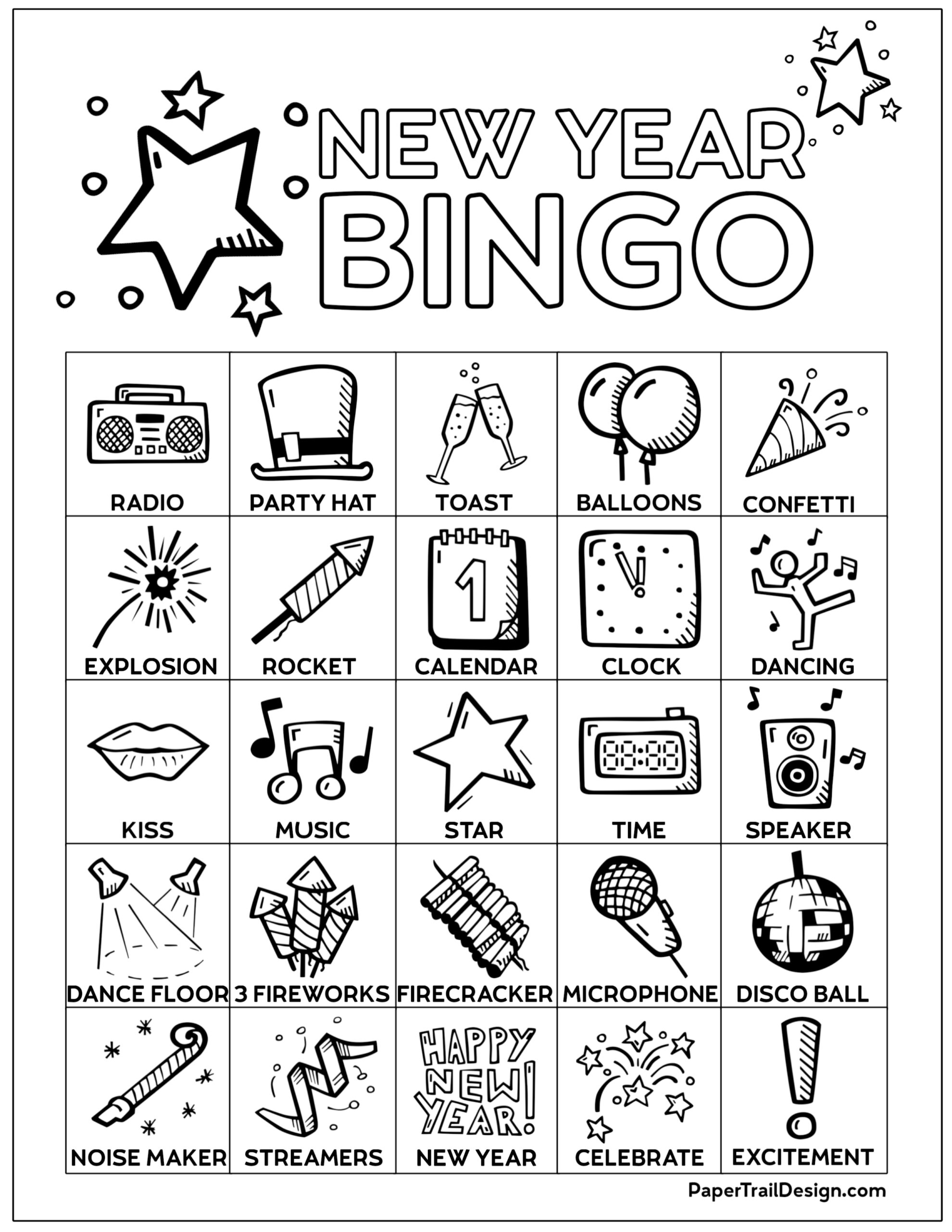 New Years Bingo Free Printable