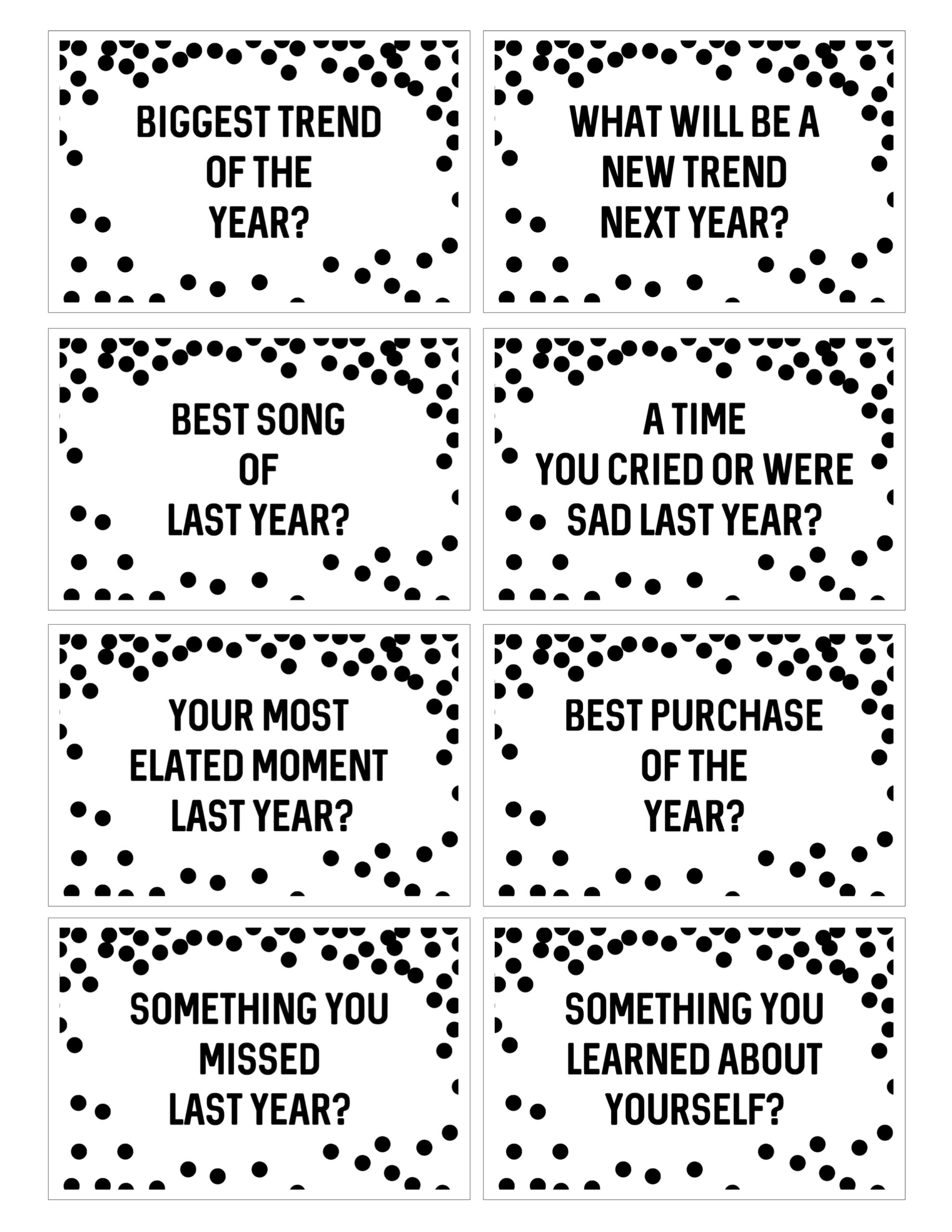 Free Printable New Year Questions - Paper Trail Design Free Printable New Year Questions - Paper Trail Design