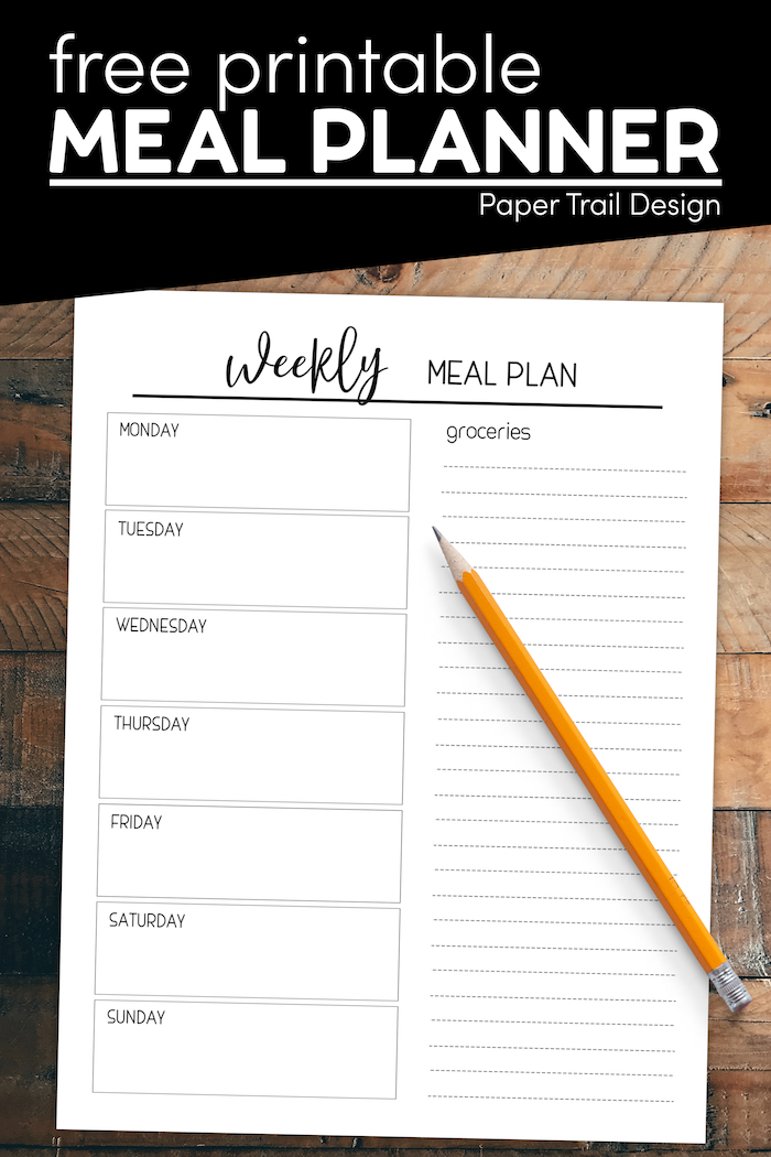 Printable Meal Planning Template - Paper Trail Design