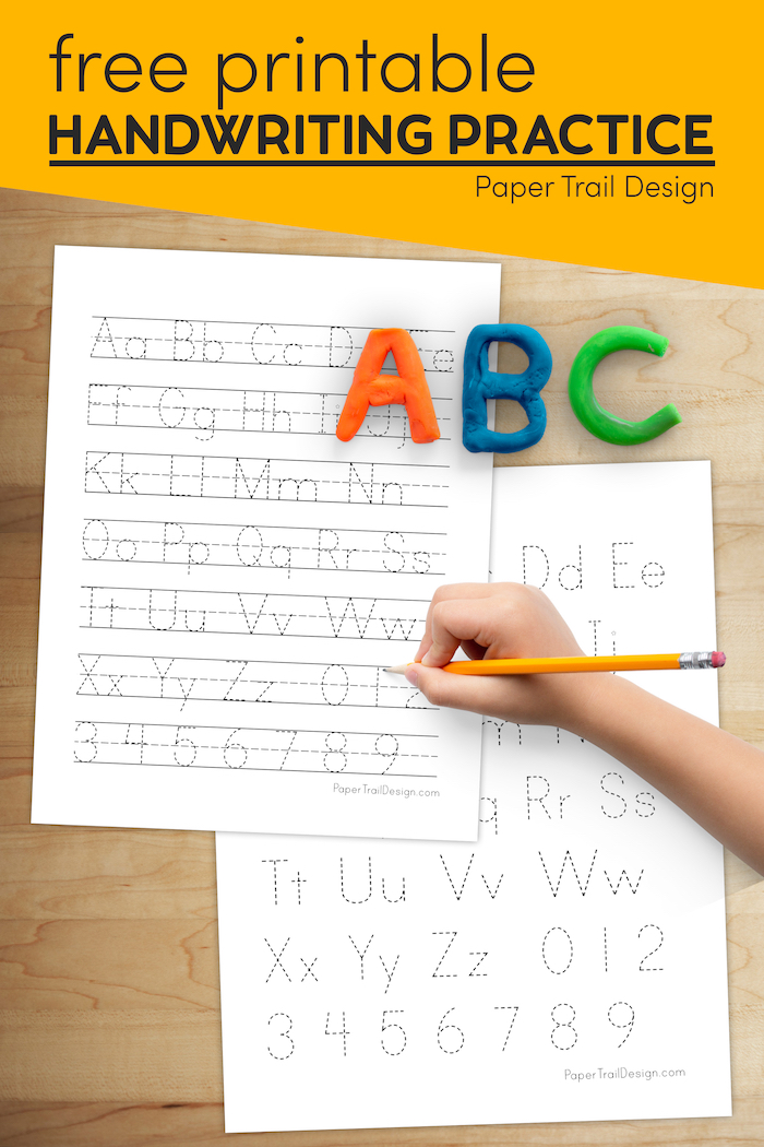 Free Printable Alphabet Handwriting Practice Sheets Paper Trail Design