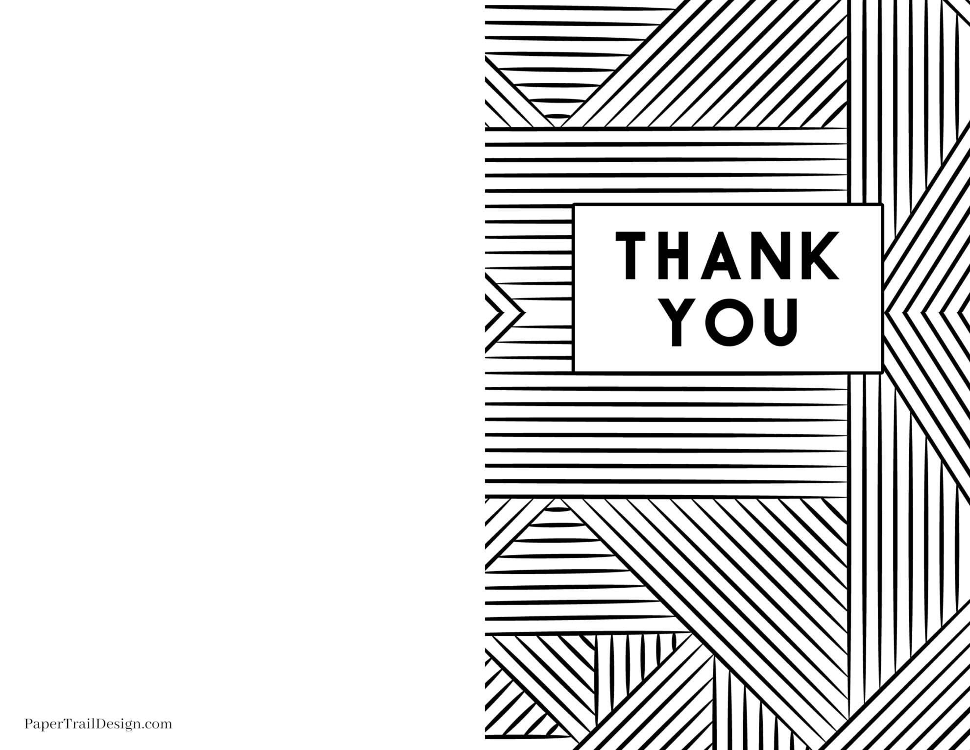 Free Printable Thank You Cards - Paper Trail Design For Free Printable Thank You Card Template