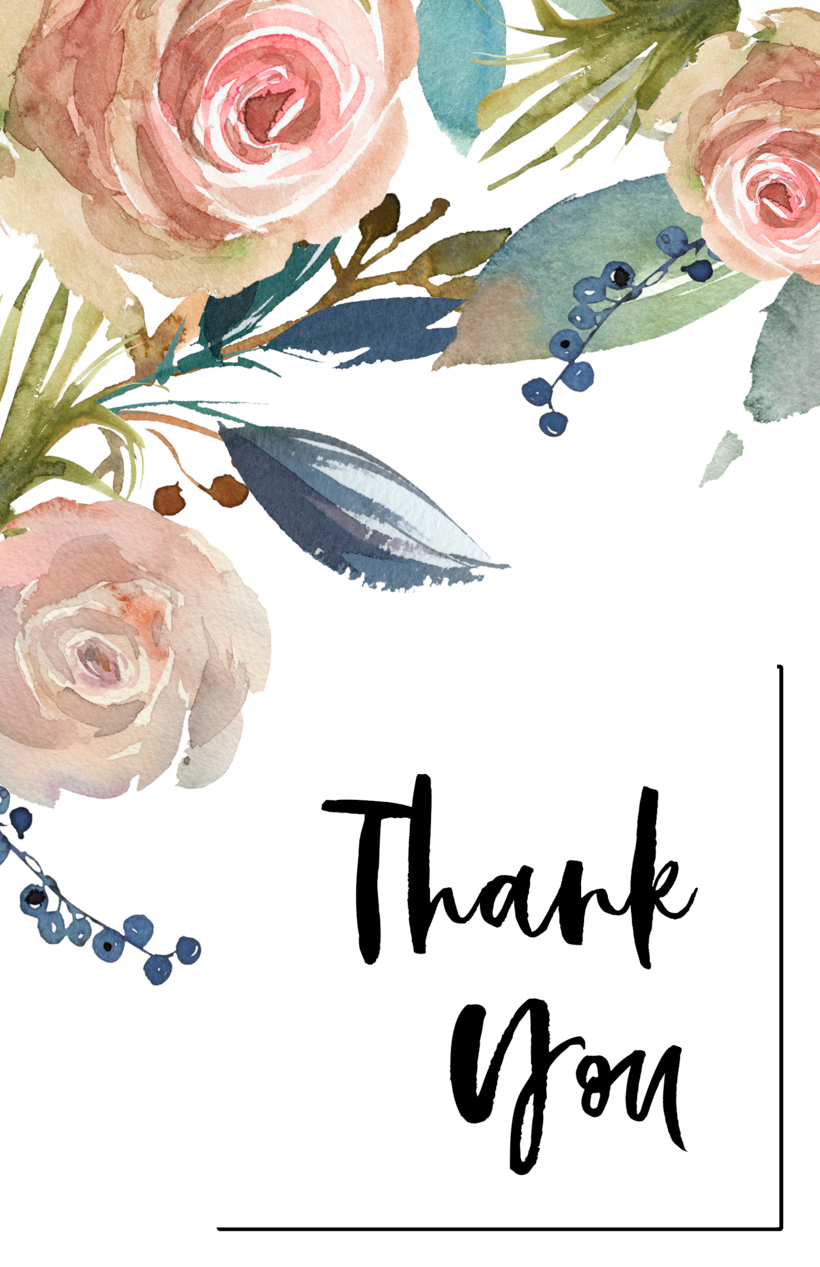 Printable, customizable thank you card templates