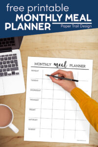 Free Printable Monthly Meal Planner Template - Paper Trail Design