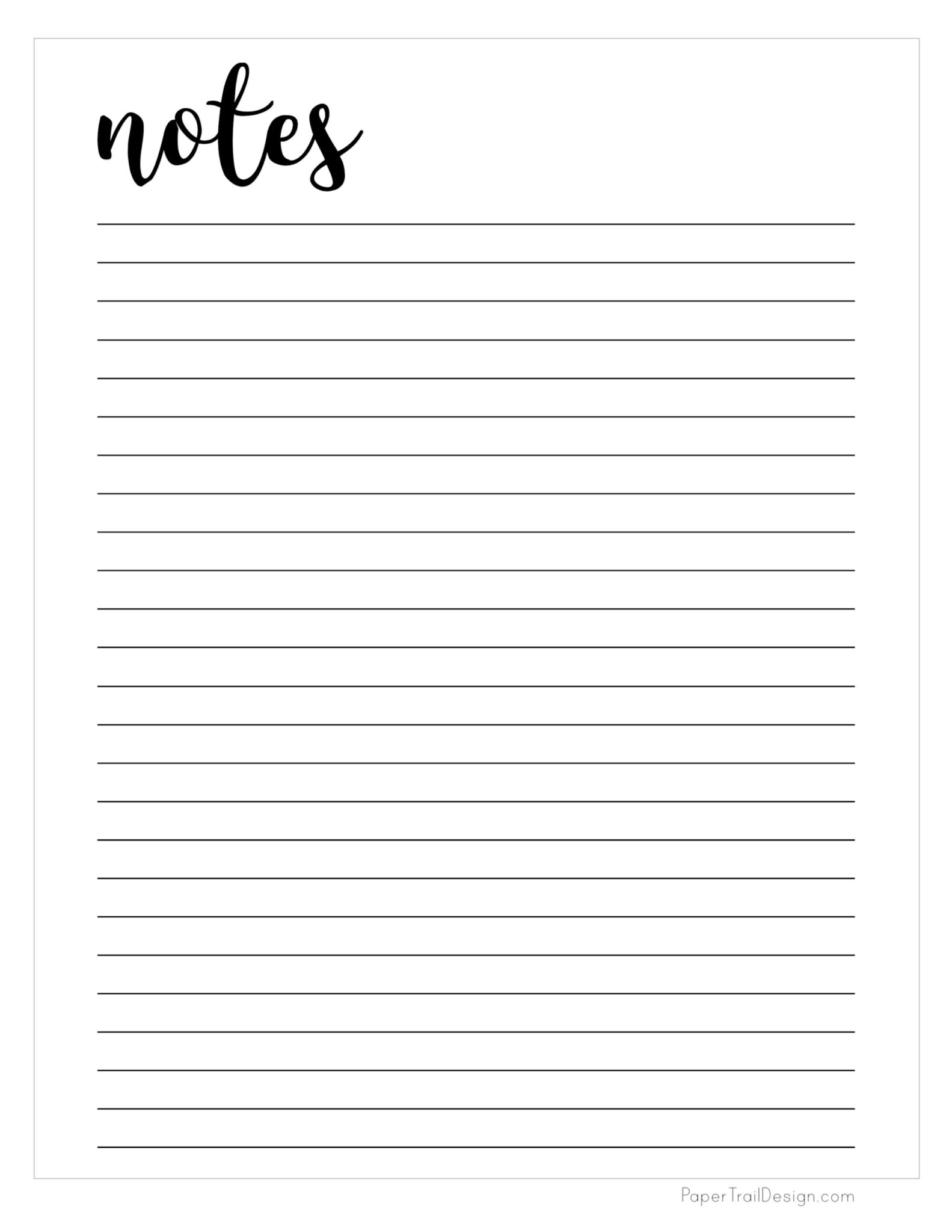 Free Printable Notes Template Bestoka Best DIY Projects