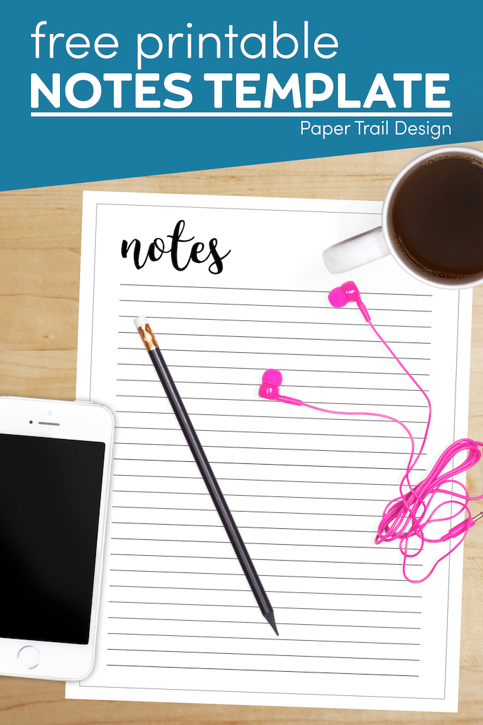 Free Printable Notes Template Paper Trail Design