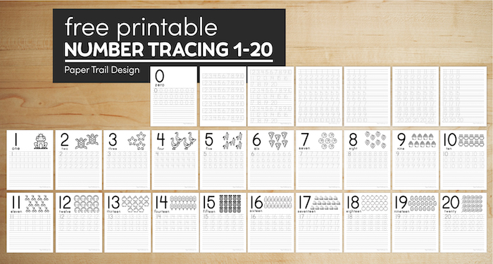 Free number tracing worksheets 1-20