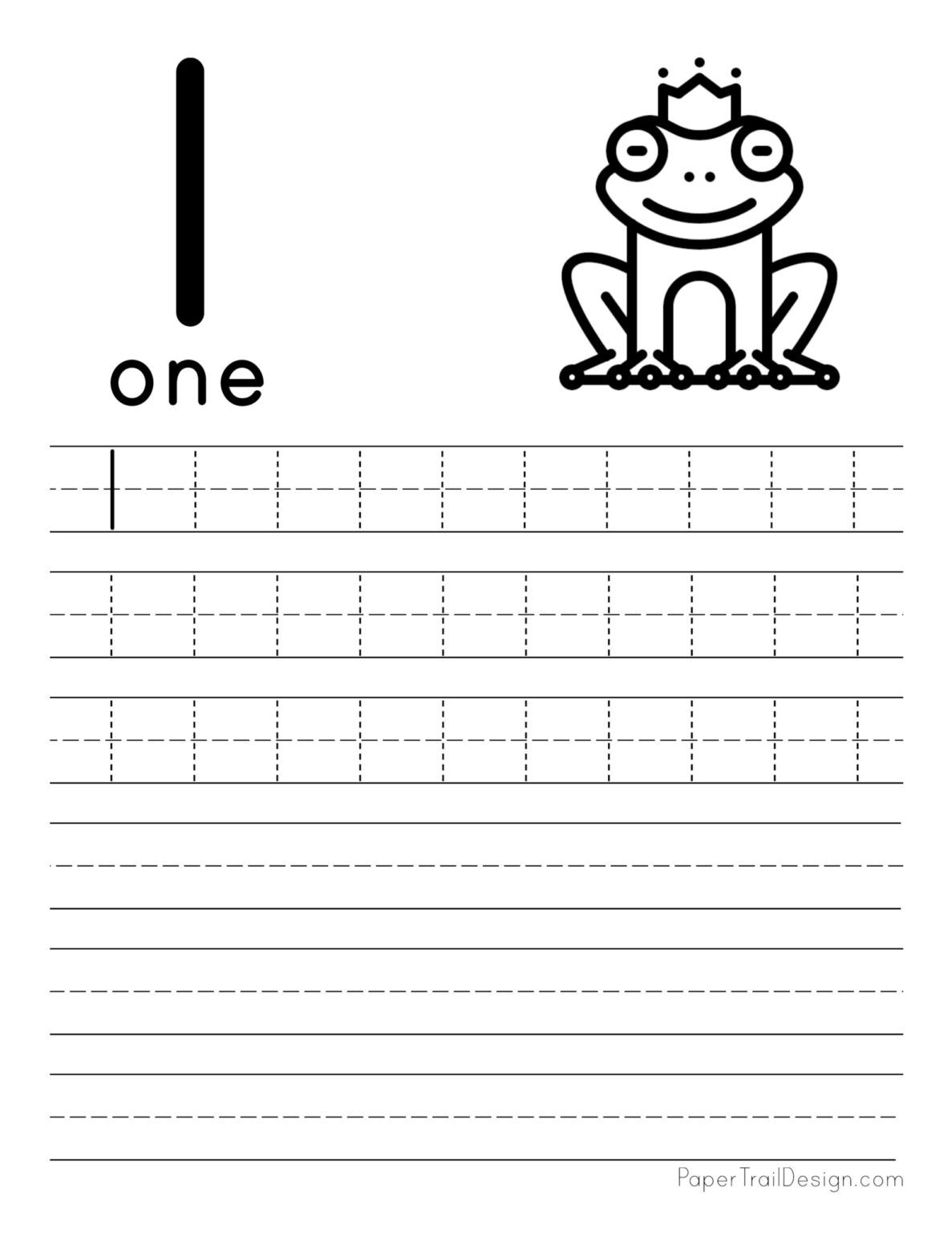 Free number tracing worksheets paper trail design