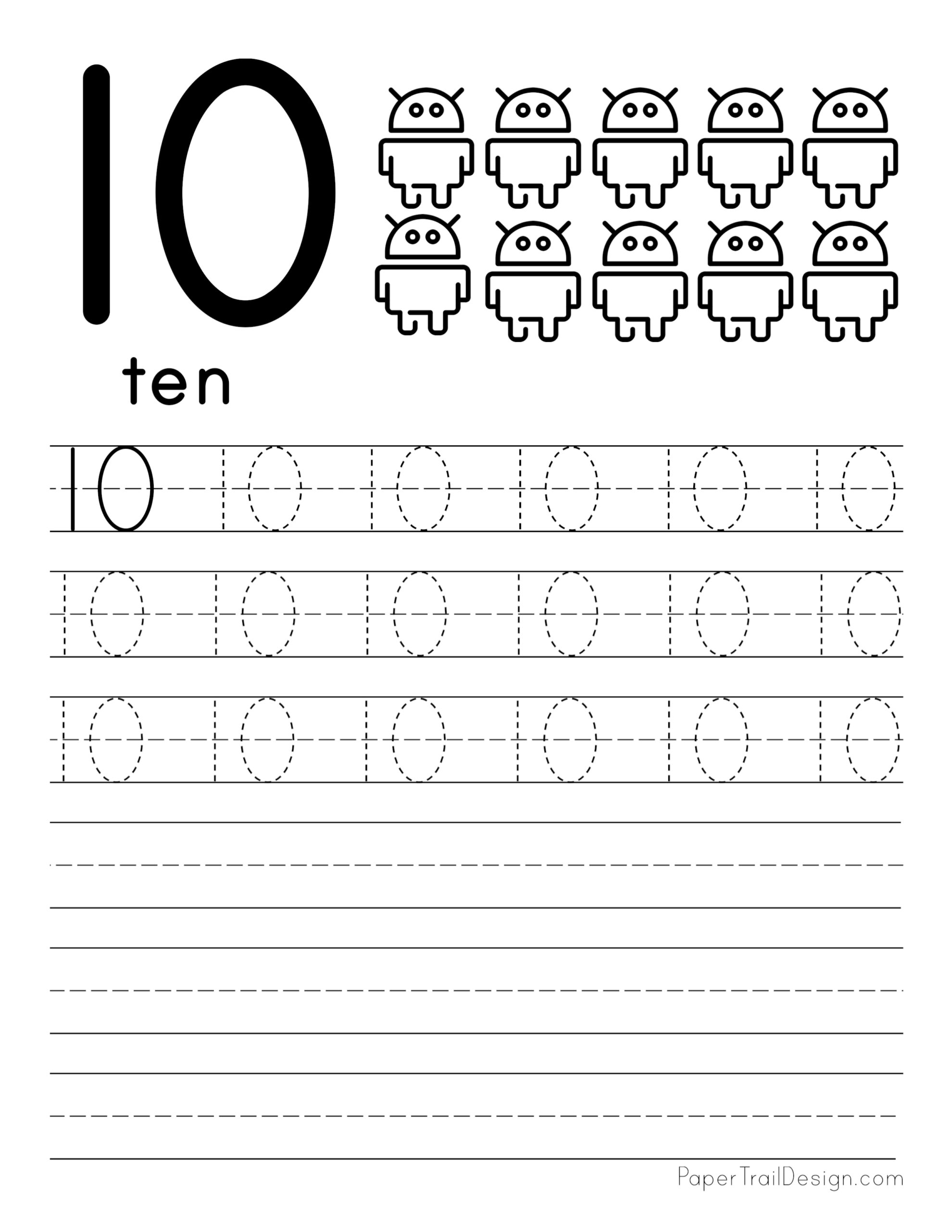 Free Number Tracing Worksheets Paper Trail Design