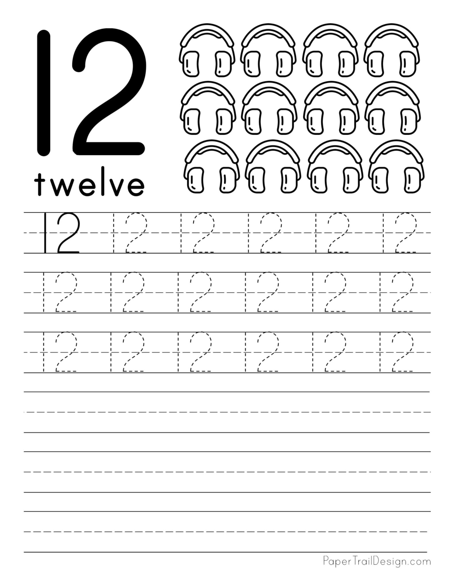 Free Number Tracing Worksheets Paper Trail Design