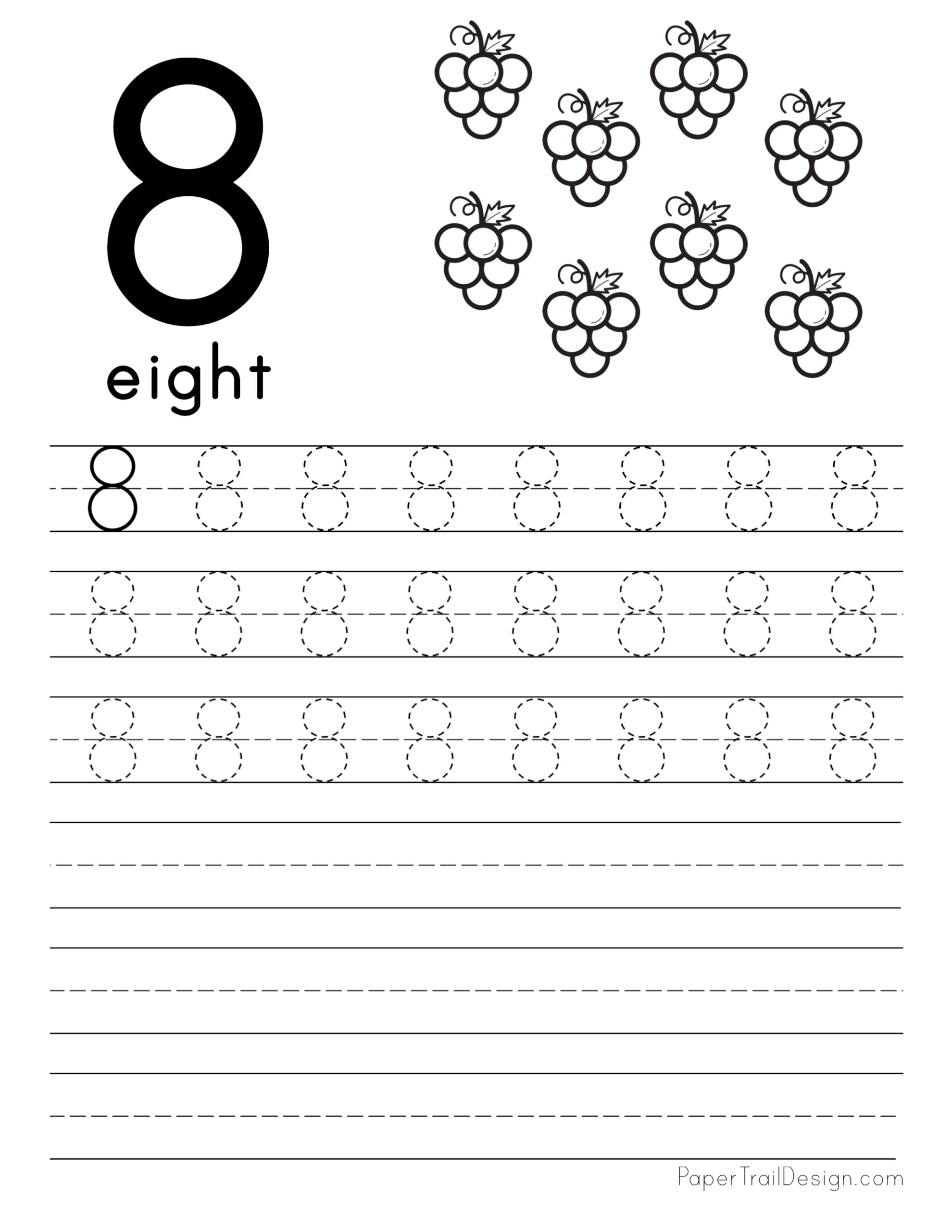 Free Number Tracing Worksheets | Paper Trail Design