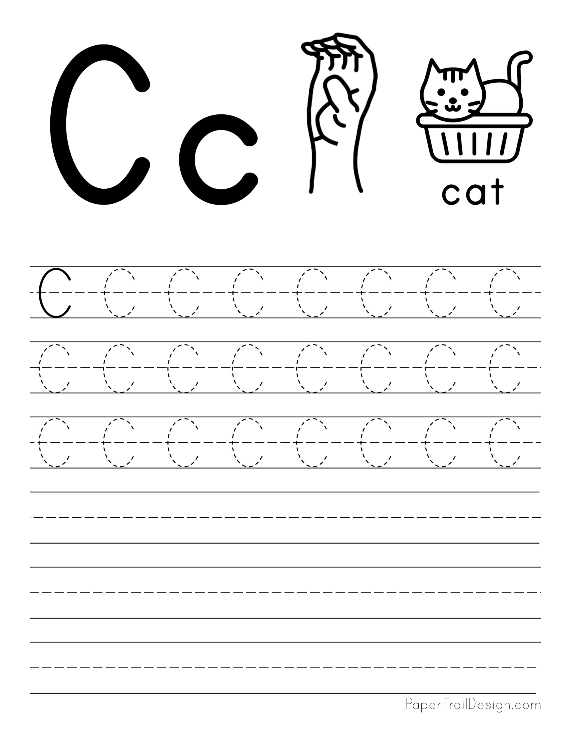 Free Letter Tracing Worksheets | Paper Trail Design