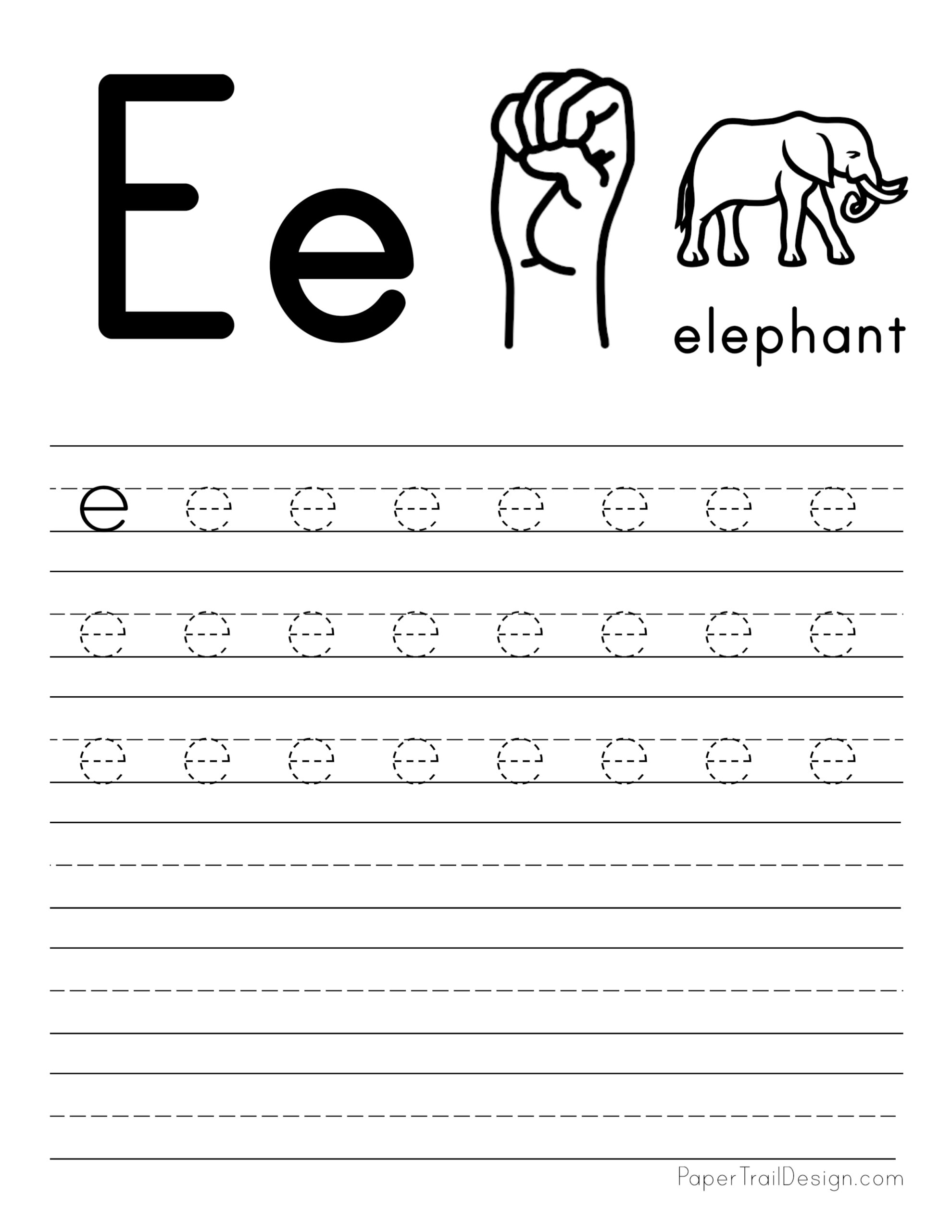 Free Printable Letter E Worksheets