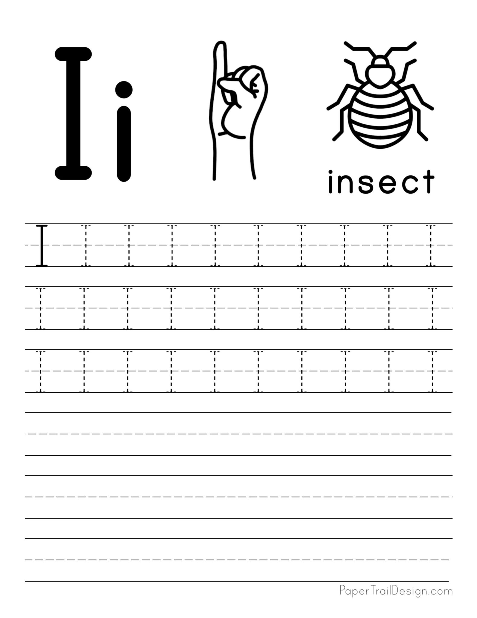 Free Letter Tracing Worksheets - Paper Trail Design