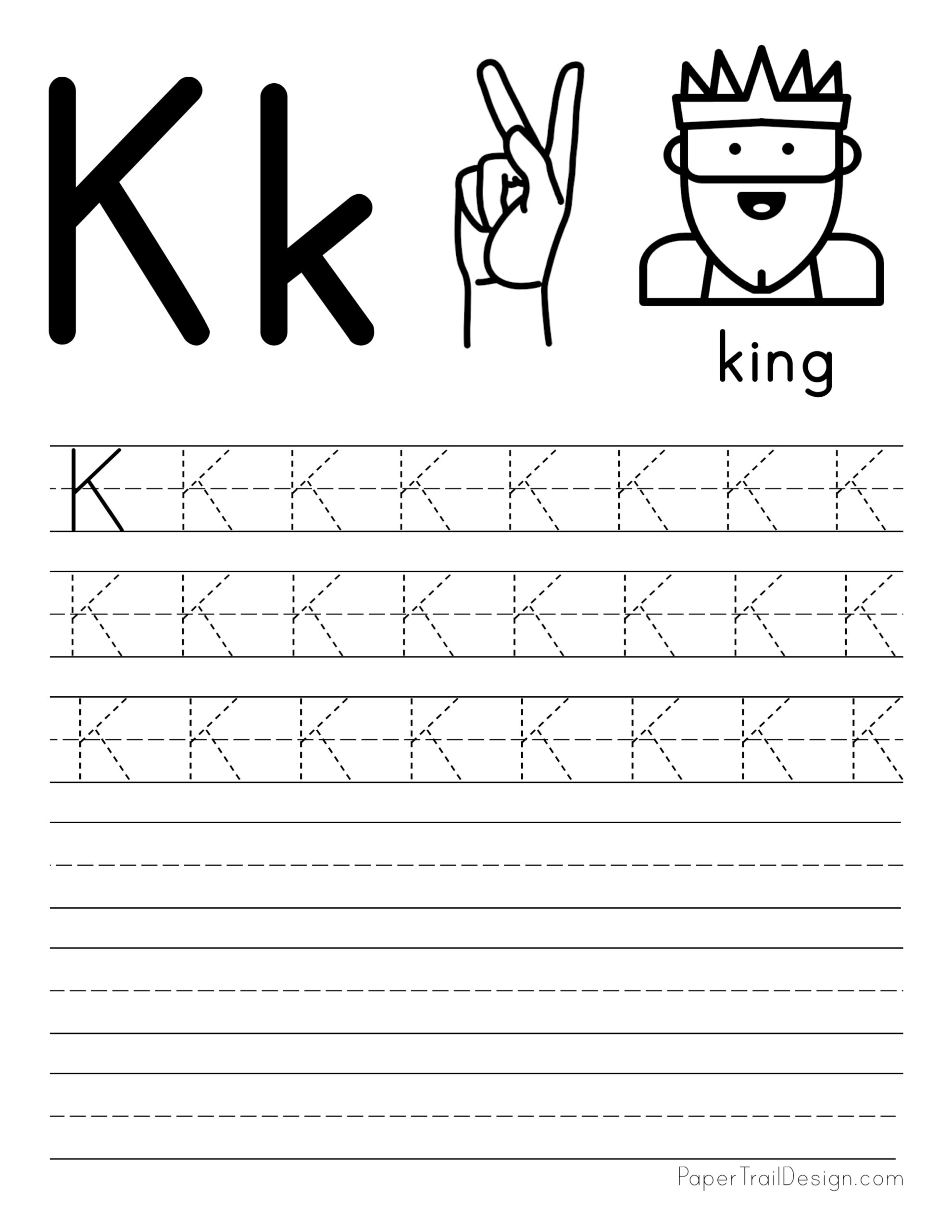 K Tracing Sheet