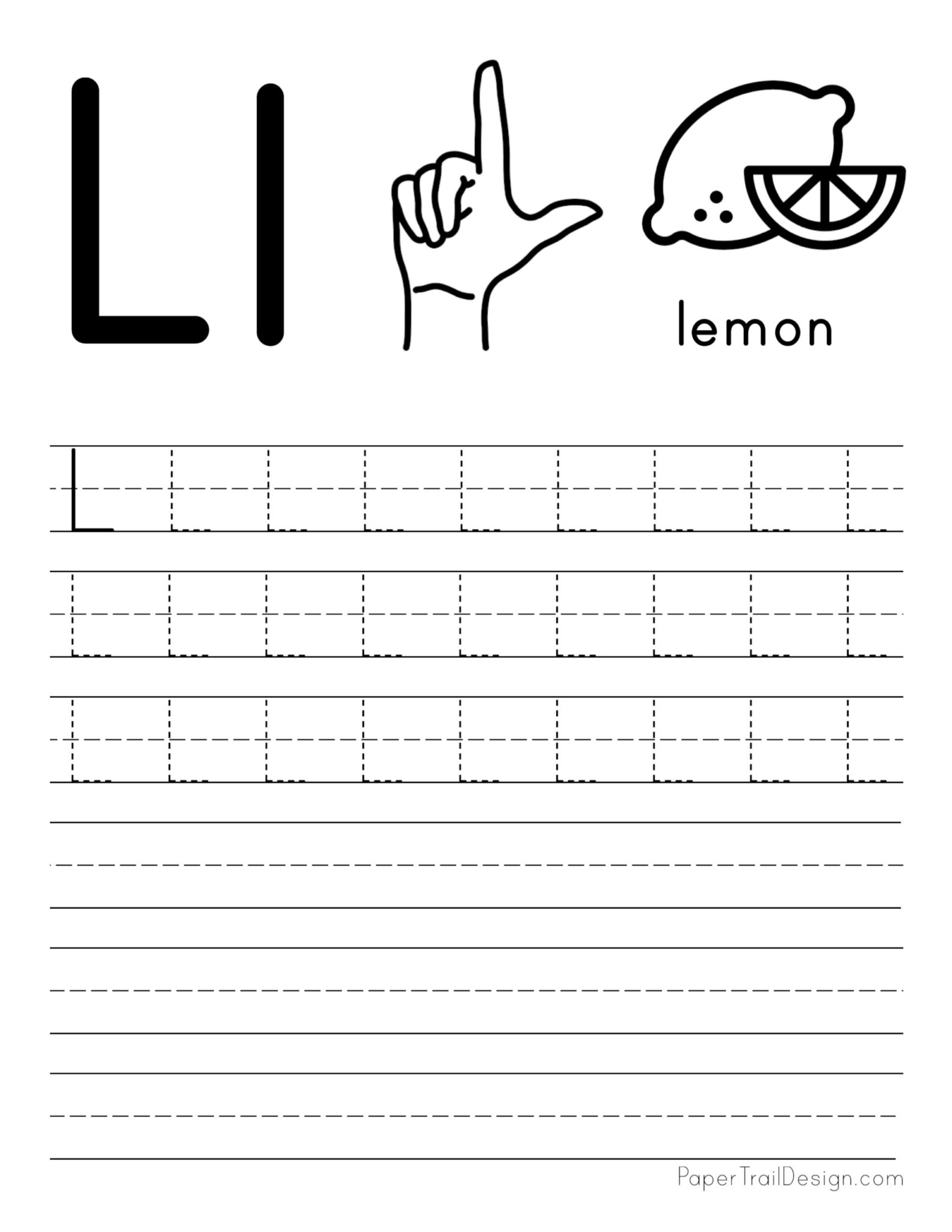 free letter tracing worksheets paper trail design