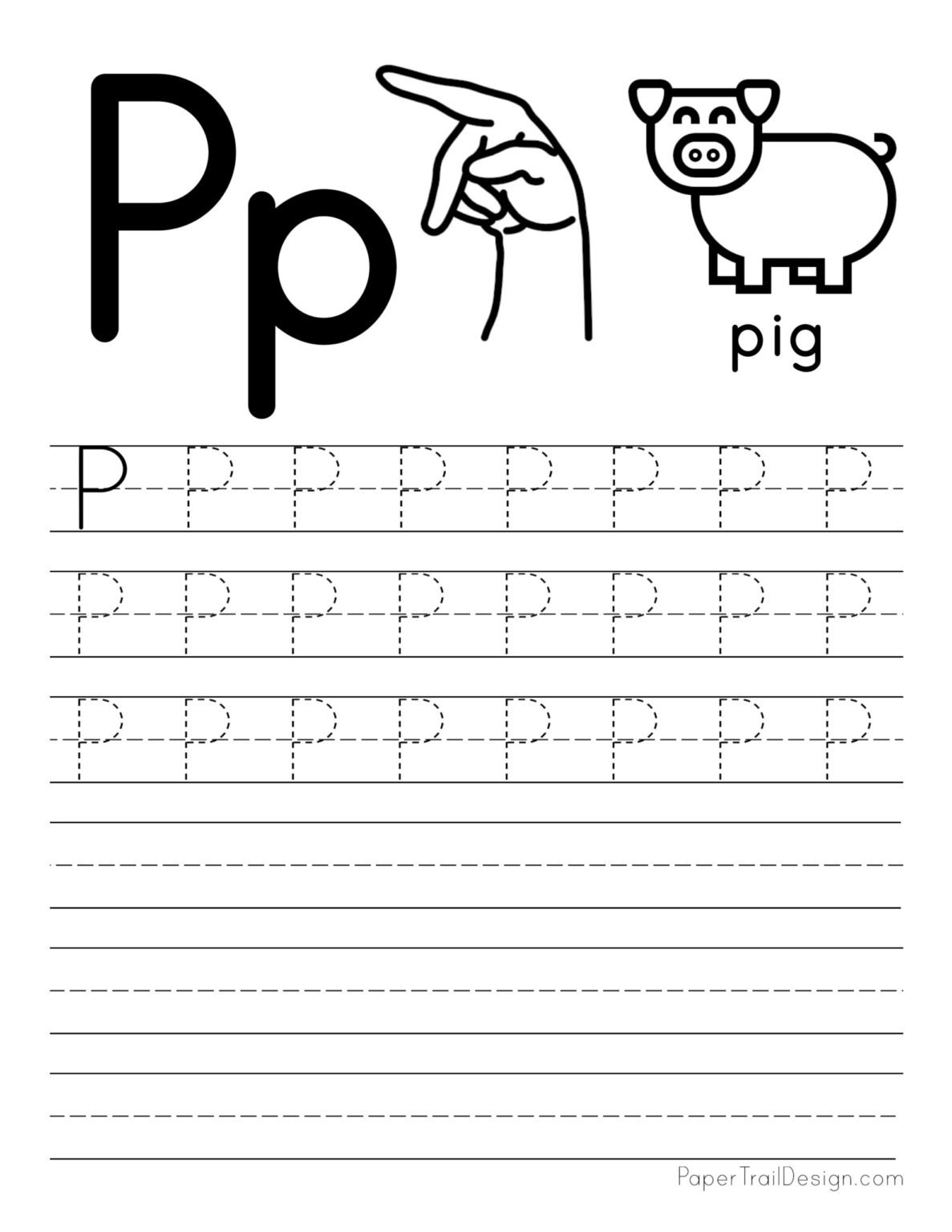 free letter tracing worksheets paper trail design