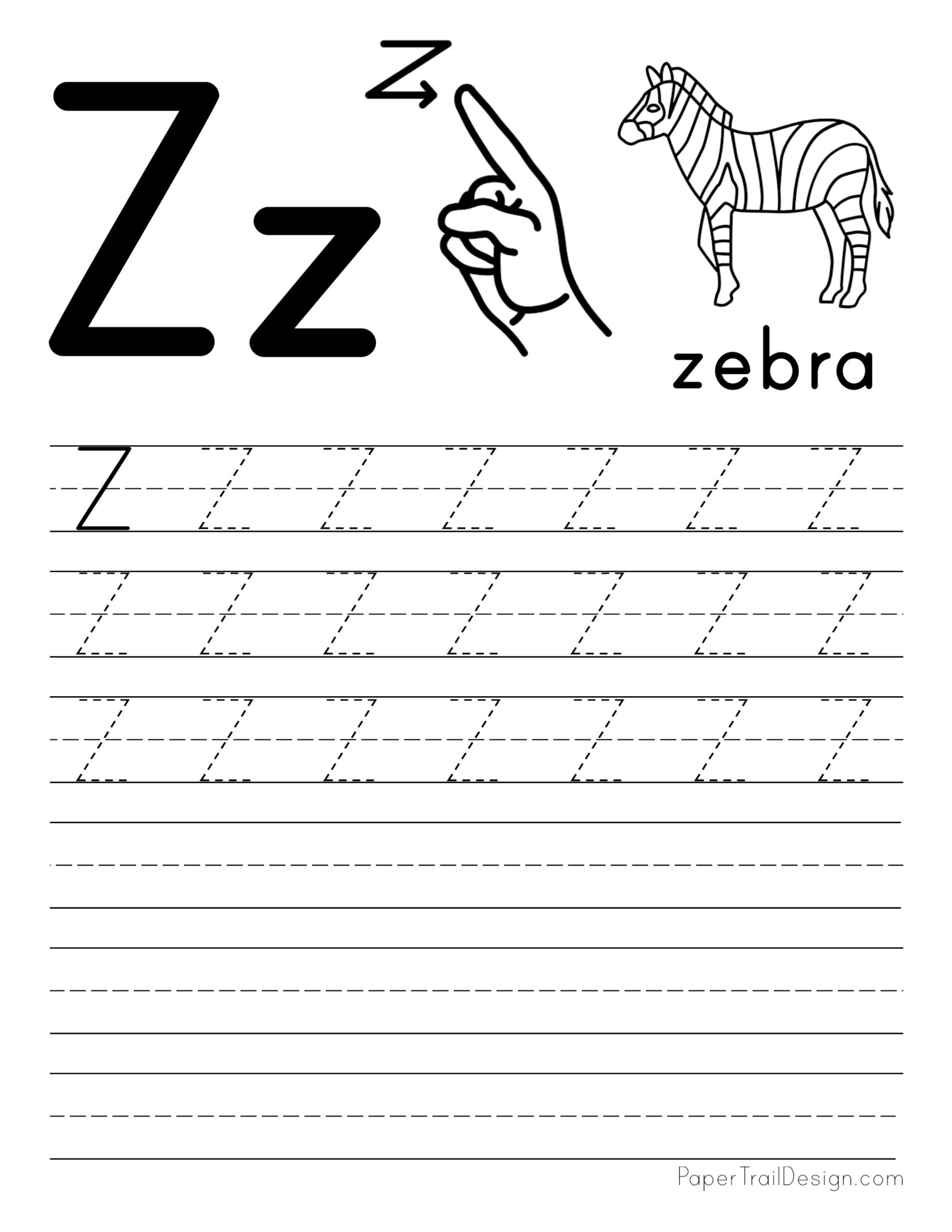 free printable z worksheets