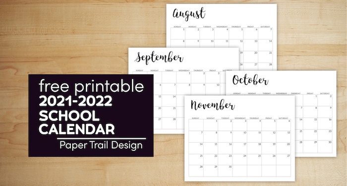 August, September, October, and November calendar pages 2021-2022