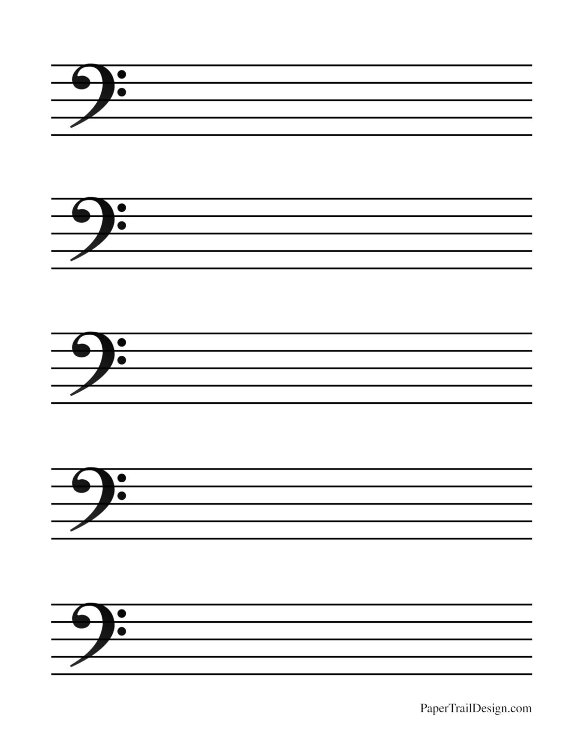 Free Printable Large Music Staff With Triple And Clef Paper Large