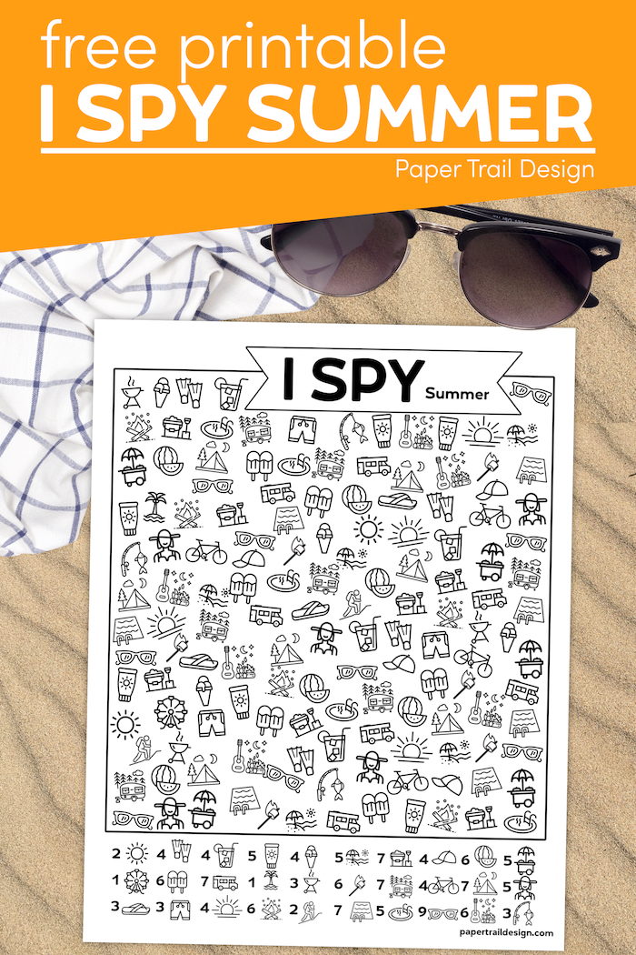 Free Printable I Spy Summer Activity Paper Trail Design