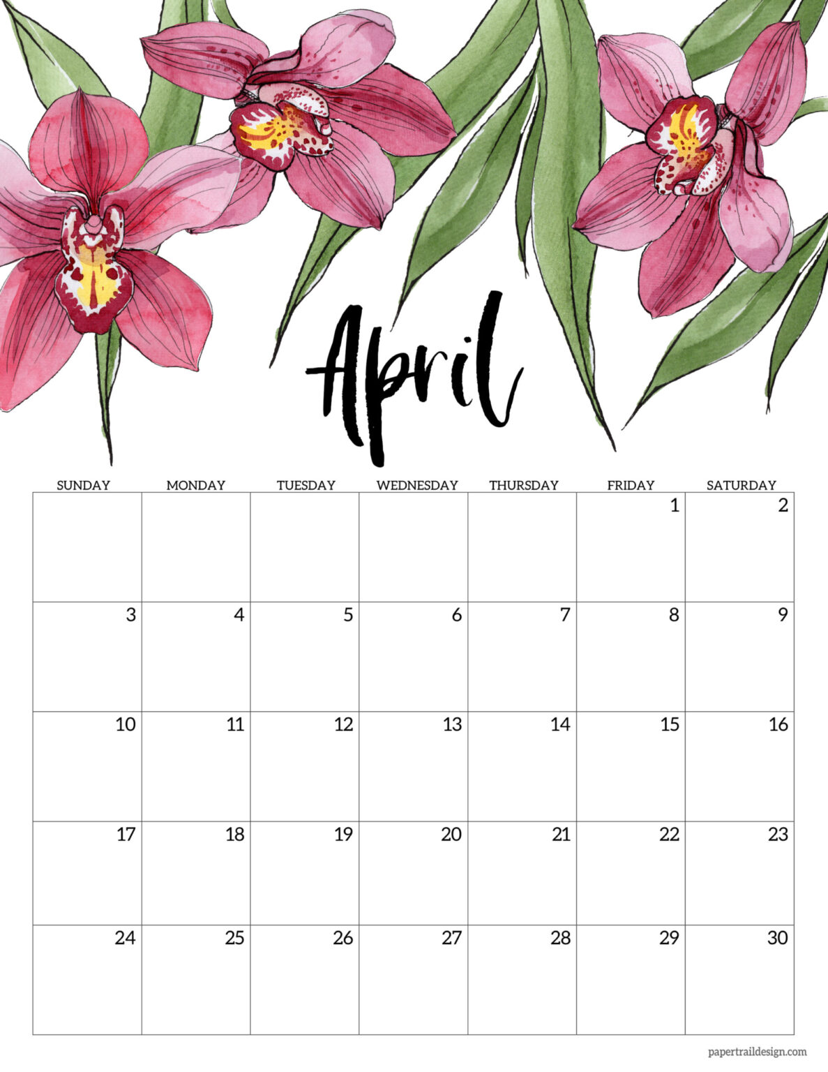 Monthly Planner Printable Calendar April 2021 2022