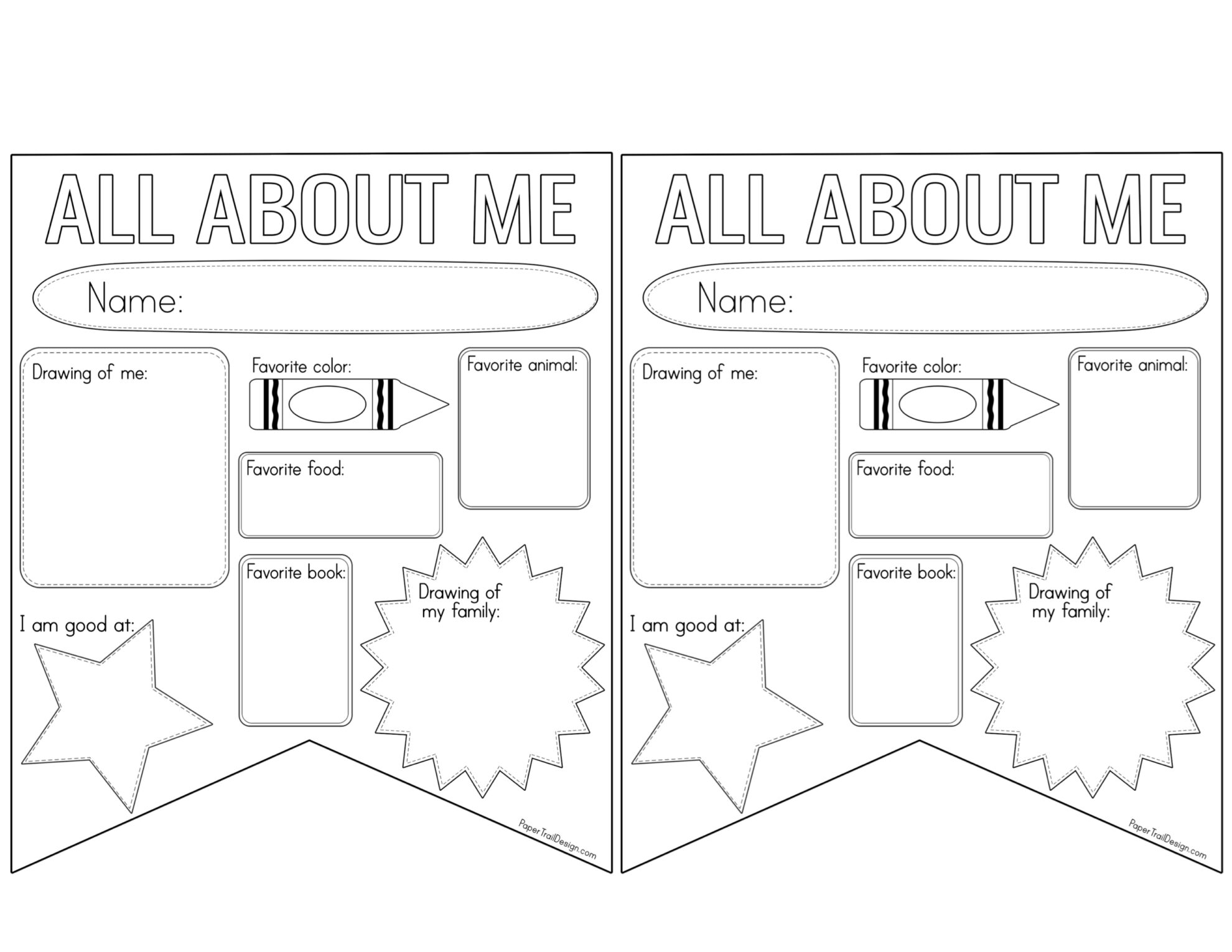 All About Me Printable Worksheet