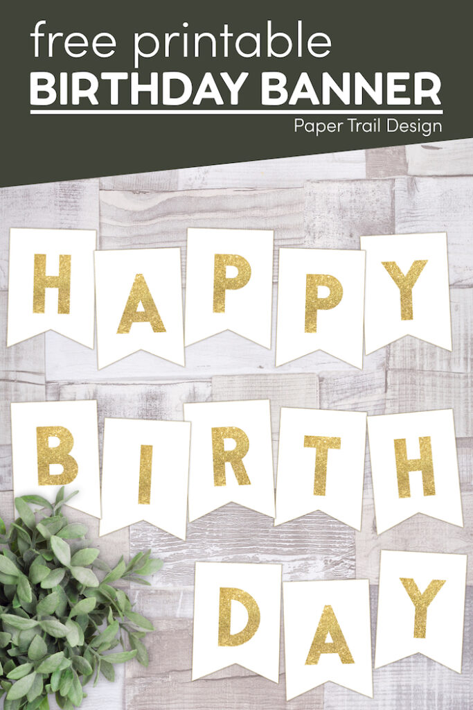 Happy Birthday Banner Printable Template - Paper Trail Design