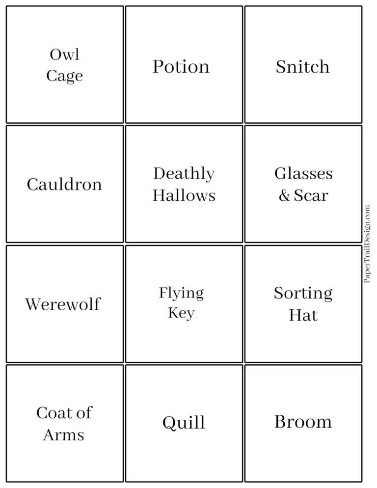 Free Printable Harry Potter Memory Game - Paper Trail Design