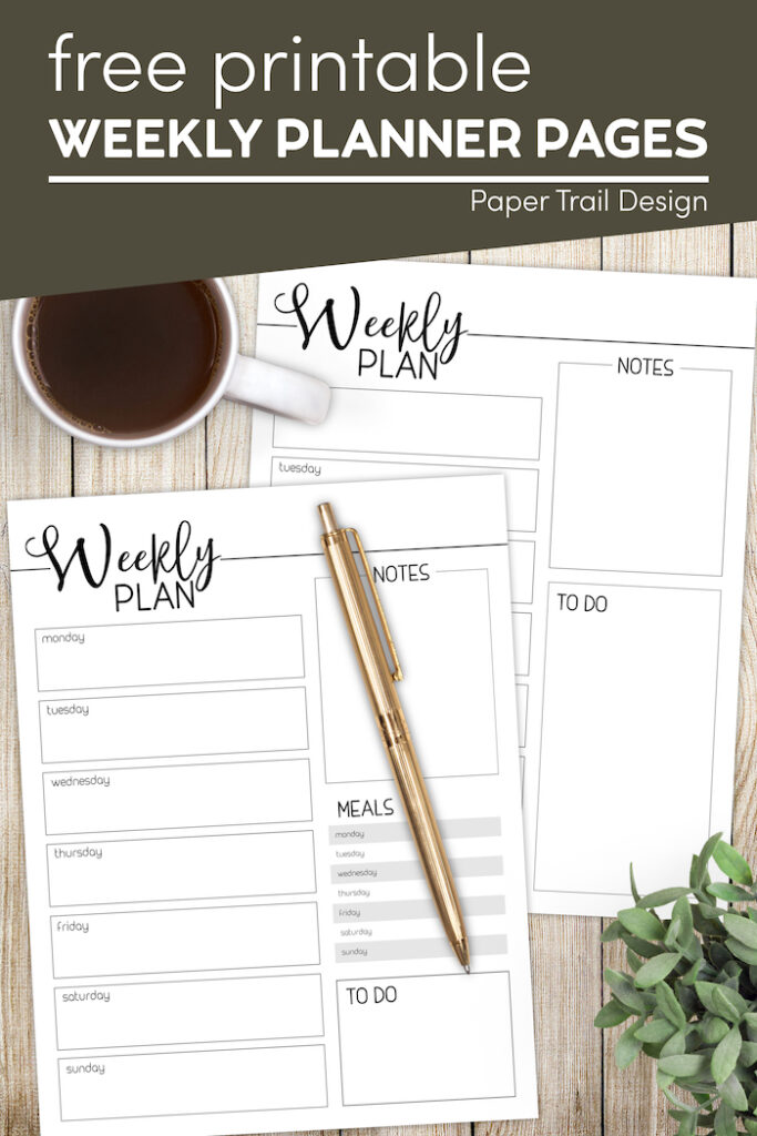 Weekly Planner Template Free Printable - Paper Trail Design