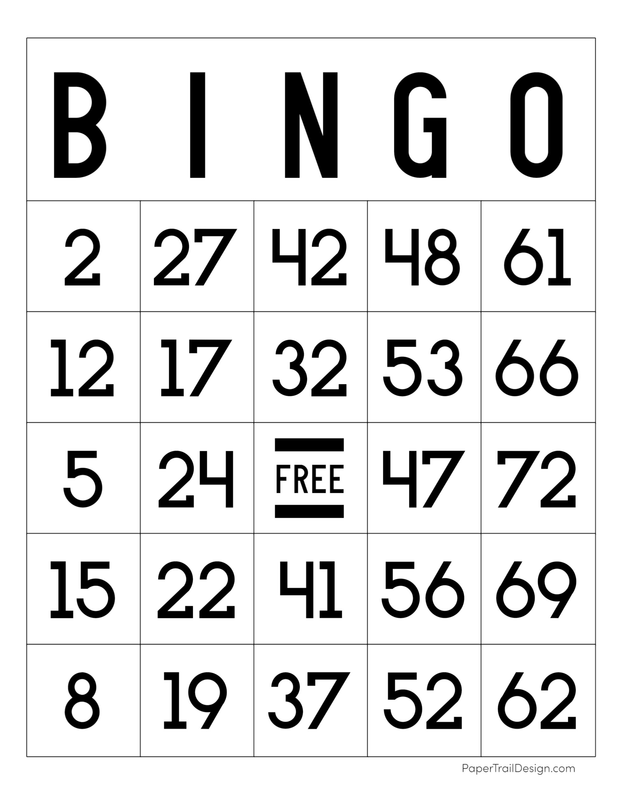 Bingo Cards Printable Free Pdf